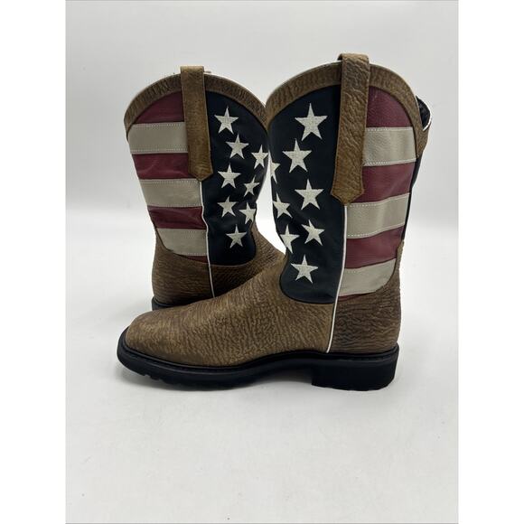 J.B. Dillon Old Glory American Flag Leather Western Cowboy Boots Men\'s Size 11.5 main image 9